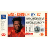 Vance Johnson Autographed/Signed 1992 Gameday #476 Trading Card Beckett 59213
