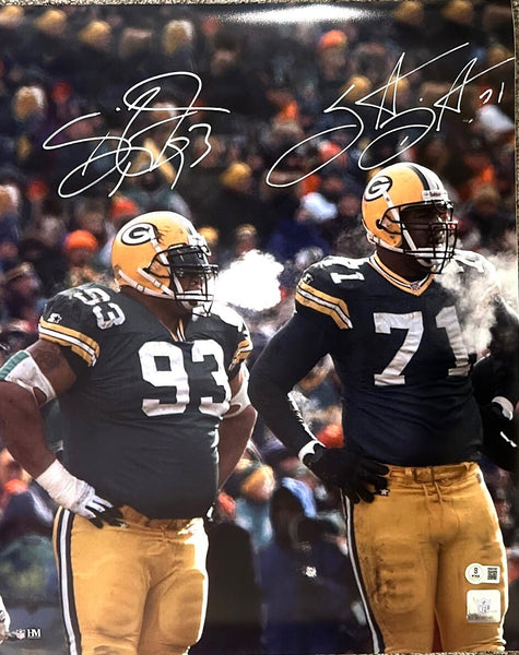 GILBERT BROWN / SANTANA DOTSON - Green Bay Packers - Signed 16x20 Photo #1 AUTO