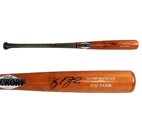 Kyle Tucker Signed Houston Astros Old Hickory Engraved MLB Bat - Black Ink