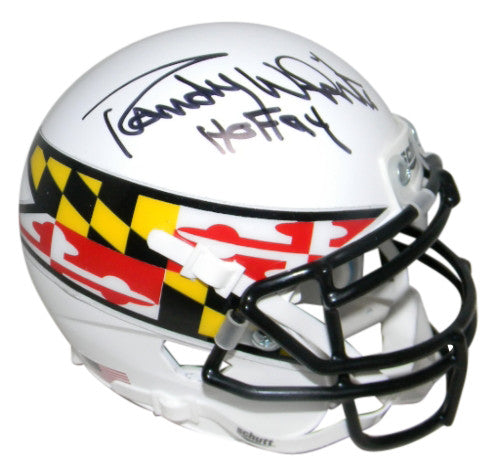 RANDY WHITE AUTOGRAPHED MARYLAND TERRAPINS MATTE WHITE MINI HELMET JSA