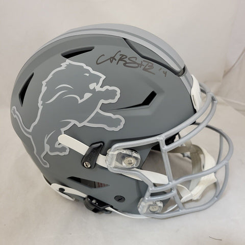 AMON RA ST BROWN SIGNED DETROIT LIONS SLATE SPEEDFLEX AUTHENTIC HELMET BAS