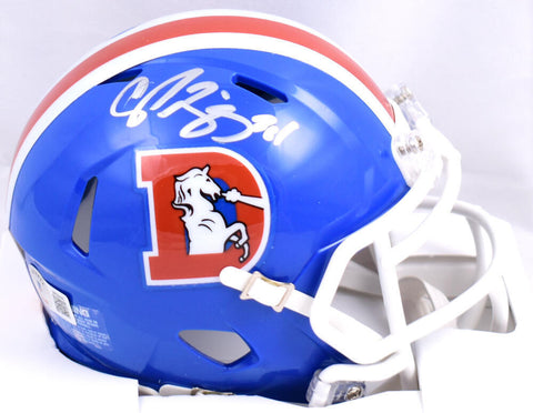 Champ Bailey Autographed Denver Broncos 75-96 Speed Mini Helmet-Beckett W Holo