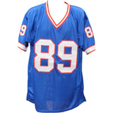 Steve Tasker Autographed Pro Style Size XL Blue Jersey Beckett Witness 50909