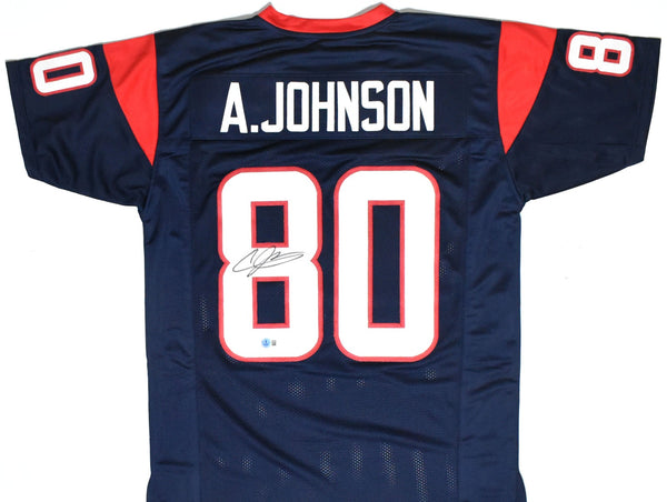 Andre Johnson Autographed Blue Pro Style Jersey - Beckett W Hologram *Black
