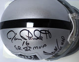 Allen, Biletnikoff, Plunkett Autographed Raiders Speed Mini Helmet w/ SB MVP -