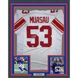 Framed Autographed/Signed Darius Muasau 35x39 New York White Jersey JSA COA