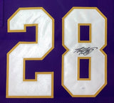 Adrian Peterson Minnesota Signed Framed Purple Football Jersey JSA