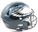 AJ Brown Autographed Eagles F/S Speed Flex Helmet SB Champs Beckett W Hologram