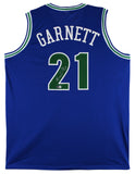 Kevin Garnett Authentic Signed Blue Throwback Pro Style Jersey BAS Witnessed