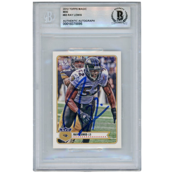 Ray Lewis Autographed/Signed 2012 Topps Magic #83 Trading Card Beckett 52909
