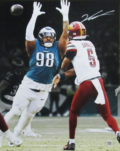 Jalen Carter Signed/Autographed 16x20 Photo Philadelphia Eagles PSA/DNA 193674