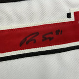 Framed Autographed/Signed Brady Singer 35x39 White Jersey Beckett BAS COA