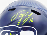 TYLER LOCKETT AUTOGRAPHED SEAHAWKS BLUE FULL SIZE SPEED HELMET MCS HOLO 236376