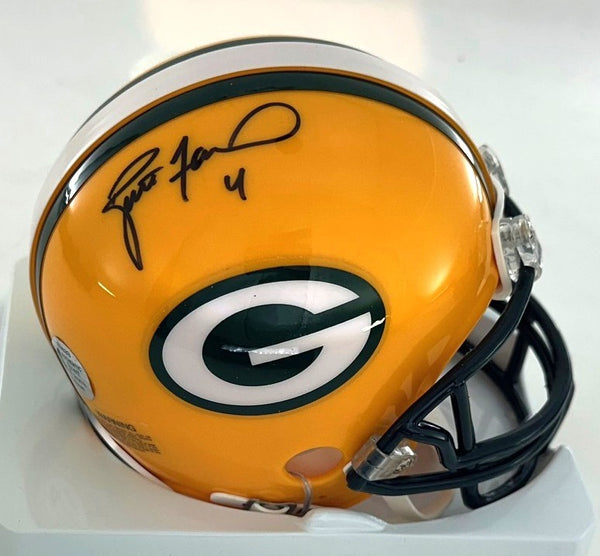 Packers Hall of Famer BRETT FAVRE Signed Riddell VSR4 Throwback Mini Helmet AUTO