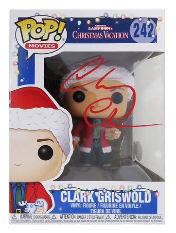 Chevy Chase Signed Christmas Vacation Clark Griswold Funko Pop Doll #242- SS COA
