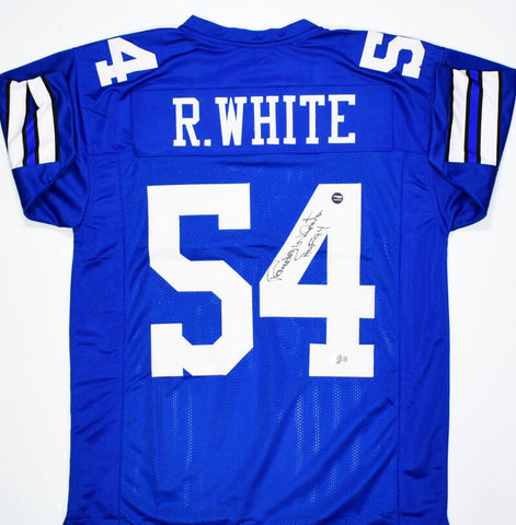 Randy White Autographed Blue Pro Style Jersey w/HOF - Beckett W Hologram *Black