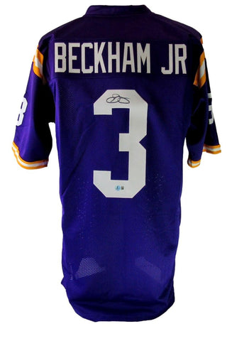 Odell Beckham Jr. OBJ Autographed Custom Football Jersey LSU Beckett 204283