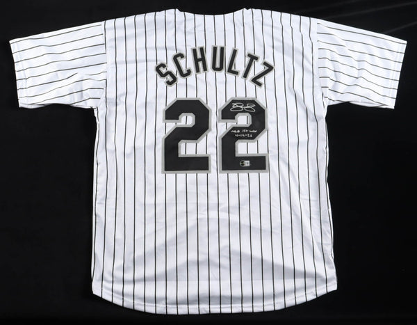 Noah Schultz "MLB 1st Win 4-19-26" Signed White Sox Pinstriped Jersey /Beckett