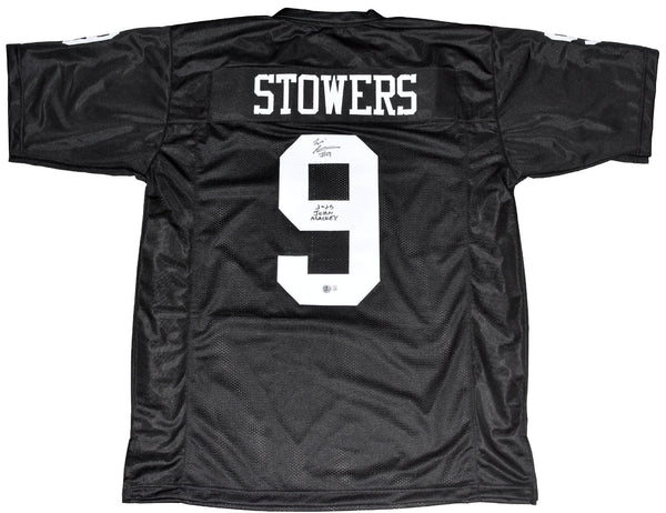 ELI STOWERS SIGNED VANDERBILT COMMODORES #9 BLACK JERSEY W/ 2025 JOHN MACKEY