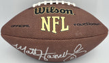 Matt Hasselbeck Autographed NFL Leather Football Seahawks (Flat) MCS Holo #87155