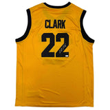 Autographed/Signed Caitlin Clark Iowa Yellow Basketball Jersey Panini COA