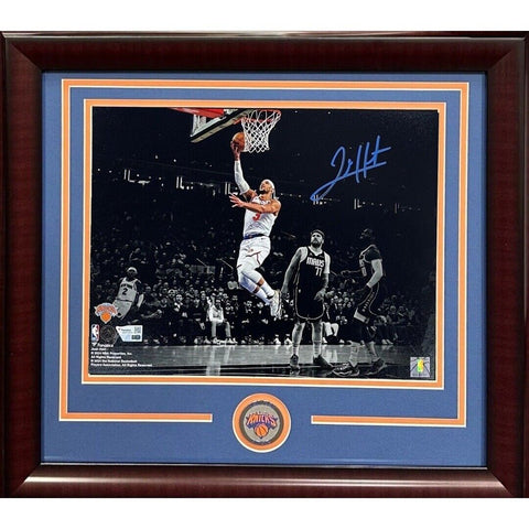 Josh Hart Signed 11x14 Framed Spotlight Photo NY Knicks Blue Autograph Fanatics