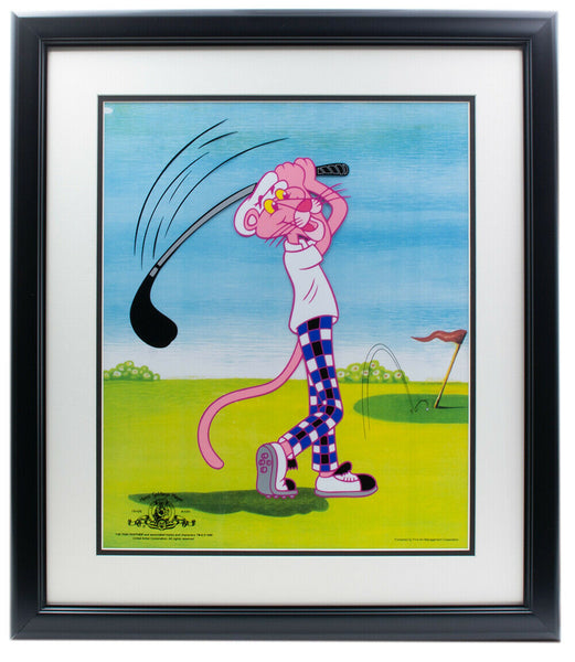 Pink Panther Framed 14x17 Golfing Animation Cell