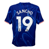Jadon Sancho Signed Chelsea FC Home Soccer Jersey #19 with Beckett COA