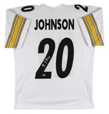 Kaleb Johnson Authentic Signed White Pro Style Jersey Autographed BAS Witness 1
