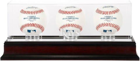 Tampa Bay Rays Mahogany 3-Baseball Display Case