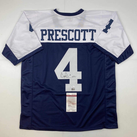 Autographed/Signed Dak Prescott Dallas Thanksgiving Day Football Jersey JSA COA