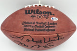 Johnny Unitas & Joe Montana Autographed NFL Leather Game Football Beckett A75811