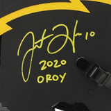 Justin Herbert Chargers Signed Lunar Eclipse Alt Auth Helmet with 2020 OROY Insc