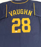 ANDREW VAUGHN Brewers Infielder Signed Custom Replica Blue Jersey AUTO - JSA