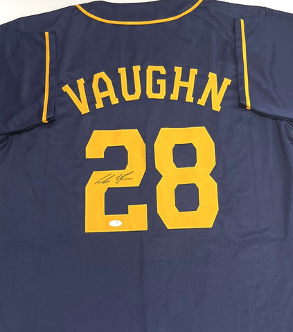 ANDREW VAUGHN Brewers Infielder Signed Custom Replica Blue Jersey AUTO - JSA