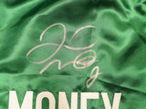 FLOYD MAYWEATHER JR. AUTOGRAPHED GREEN BOXING TRUNKS BECKETT BAS WITNESS 221642