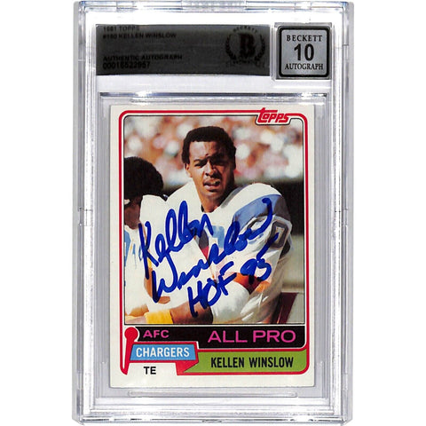 Kellen Winslow Signed 1981 Topps #150 Card Grade 10 Auto Slab BAS 44553