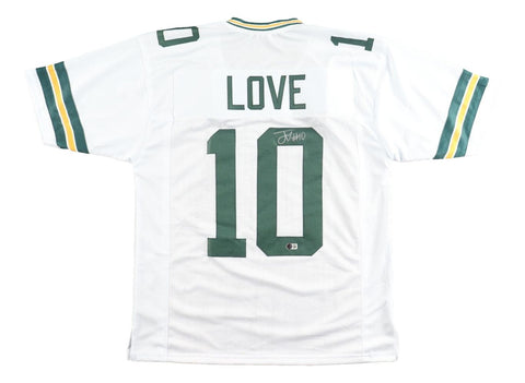 Jordan Love Green Bay Signed White Football Jersey BAS