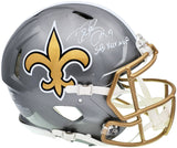 Drew Brees Auto Saints Flash Silver Full Size Auth Speed Helmet SB XLIV MVP BAS