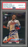 2018 Topps Chrome Update #HMT25 Ronald Acuna Jr. RC PSA/DNA Auto GEM MINT 10