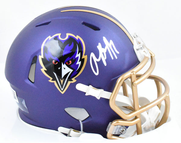 Rashod Bateman Autographed Baltimore Ravens ALT 24 Speed Mini Helmet - Beckett