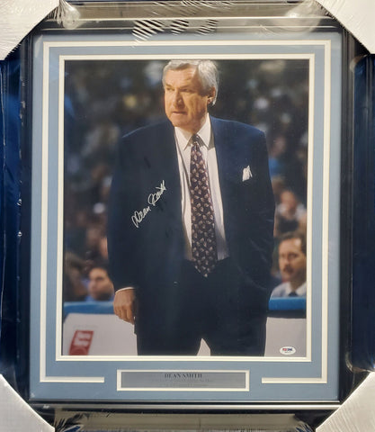 Dean Smith Autographed Signed Framed 16x20 Photo North Carolina PSA/DNA #Z64171