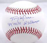 Tony La Russa Autographed Rawlings OML Baseball w/3x WS Champ - Beckett W Holo