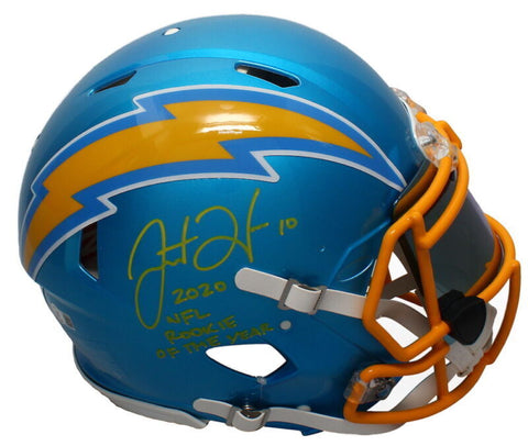 Justin Herbert Autographed "2020 ROY" Chargers Authentic Helmet w/ Visor Beckett