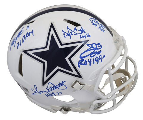 Cowboys ROYs (5) Smith, Prescott +3 Signed 22 Alt F/S Speed Proline Helmet BAS W