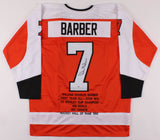 Bill Barber Signed Career Highlight Stat Philadelphia Flyers Jersey (PSA COA) LW
