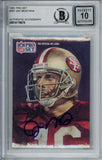 Joe Montana Autographed 1991 Pro Set #387 Trading Card Beckett 10 Slab 37591