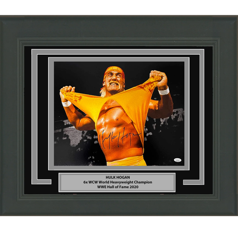 Framed Autographed/Signed Hulk Hogan 16x20 WWE Wrestling Photo JSA COA #2