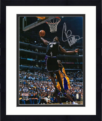 Framed Chris Webber Sacremento Kings Signed 8x10 Dunk vs. Lakers Photograph
