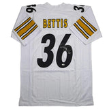 Autographed/Signed Jerome Bettis Pittsburgh White Football Jersey JSA COA